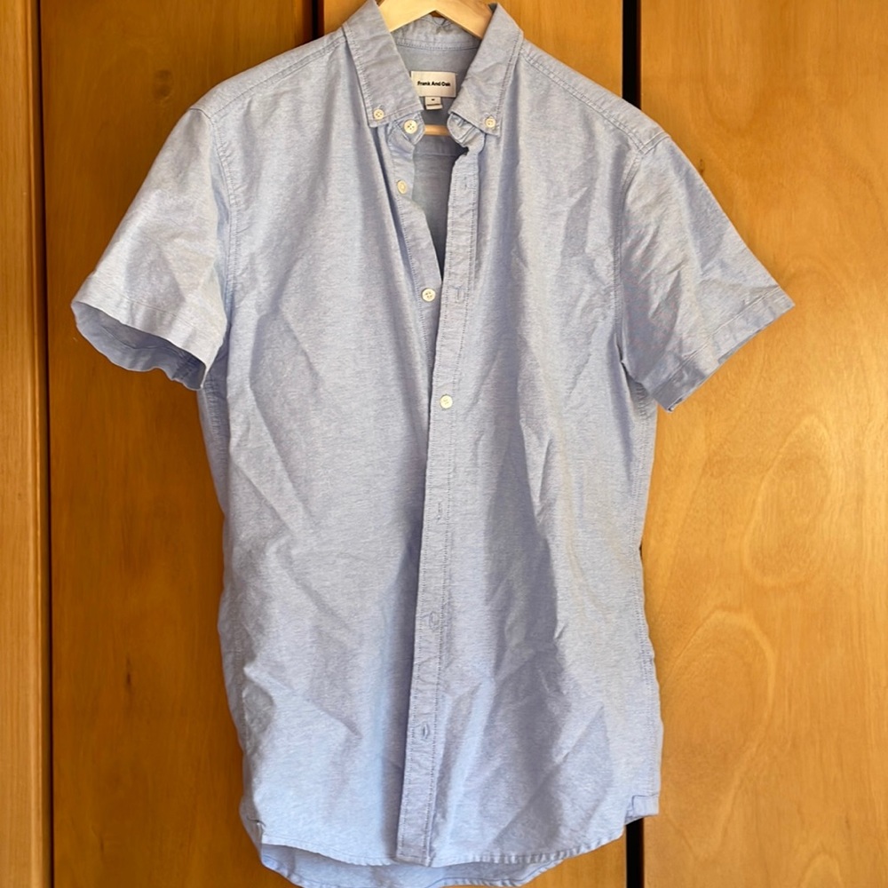 Frank & Oak Light Blue Casual Button Down Shirt